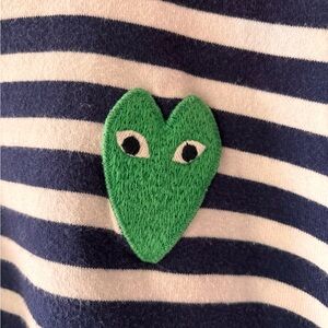 Comme des garcons PLAY Striped Shirt with Green Heart Patch